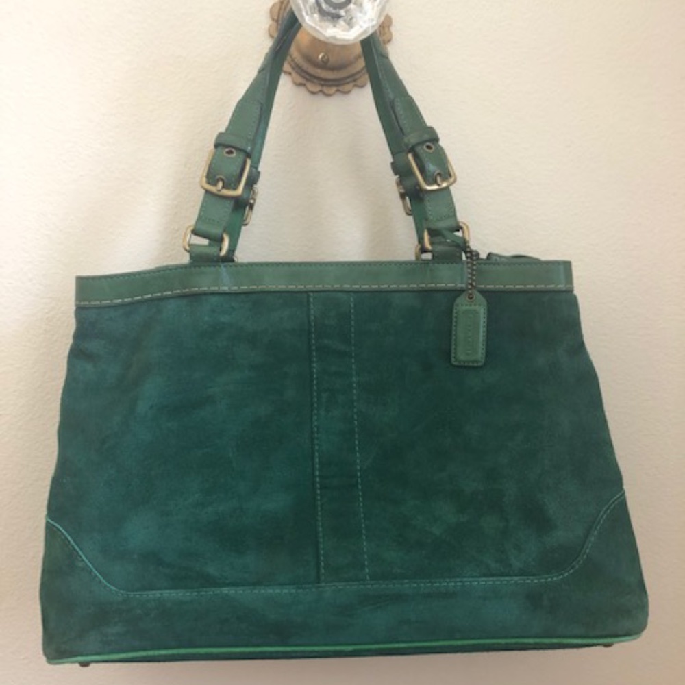 Coach Green Suede Purse